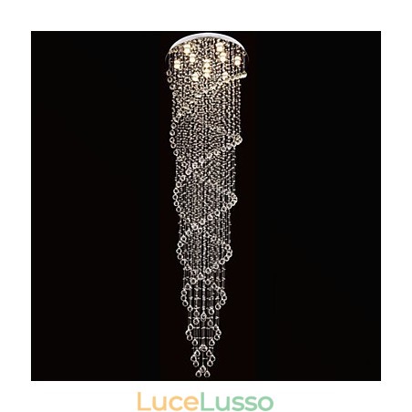 Lampadario a soffitto Luci a sospensione Apparecchi di illuminazione con cristallo K9 Doppia spirale D70CM H300CM Lampadario a soffitto Luci a sospensione Apparecchi di illuminazione con cristallo K9 Doppia spirale D70CM H300CM