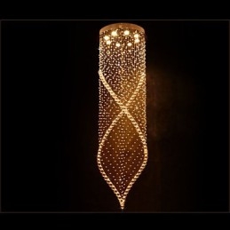Lampadario di cristallo Illuminazione a sospensione Lampade da soffitto a sospensione Apparecchi con cristallo K9 trasparente e baldacchino argentato