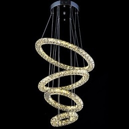 Lampadario a sospensione con anello di cristallo, lampadario moderno da soffitto, lampadario con illuminazione