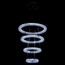 Lampadario a sospensione con anello di cristallo, lampadario moderno da soffitto, lampadario con illuminazione