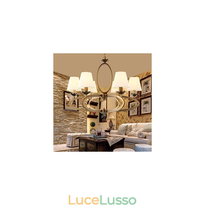 Lampadario in metallo elettroplaccato in stile rustico Lodge Vintage Mini