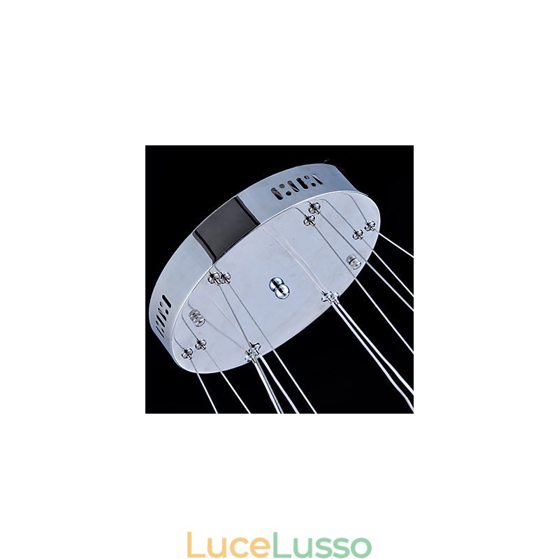 Lampada a sospensione in cristallo Lampada da soffitto Lampadario Apparecchi di illuminazione con 4 anelli