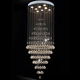 Lampadario moderno in cristallo, lampada a sospensione, lampada da soffitto con 8 lampadine H180CM