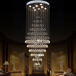 Lampadario moderno in cristallo, lampada a sospensione, lampada da soffitto con 8 lampadine H180CM