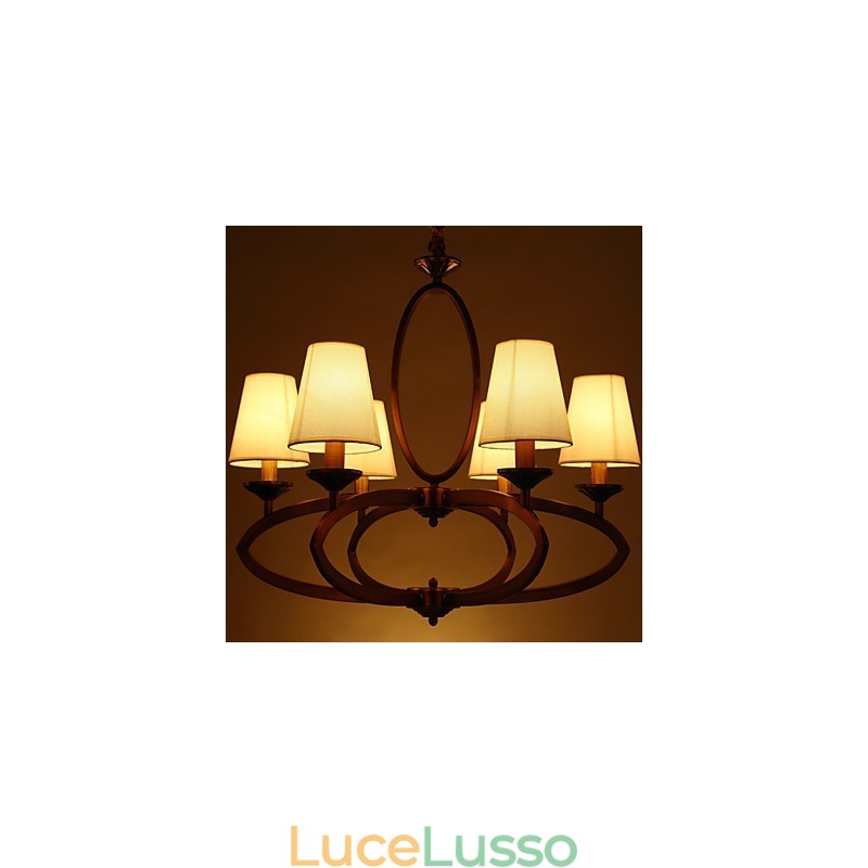 Lampadario in metallo elettroplaccato in stile rustico Lodge Vintage Mini