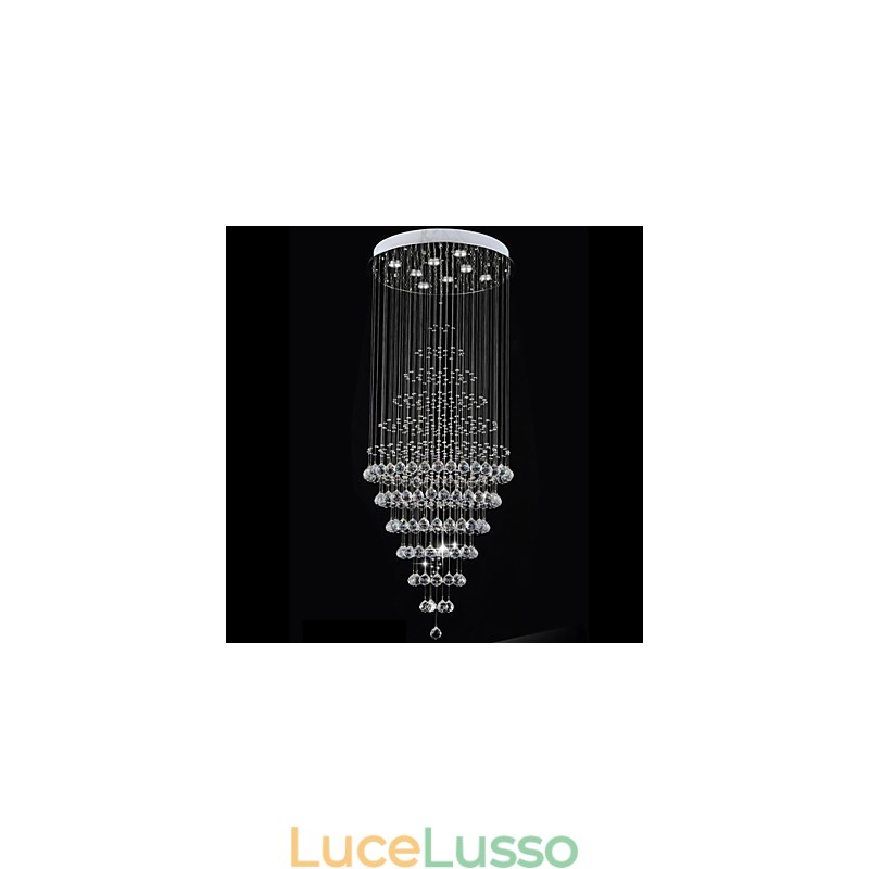 Lampadario moderno in cristallo, lampada a sospensione, lampada da soffitto con 8 lampadine H180CM