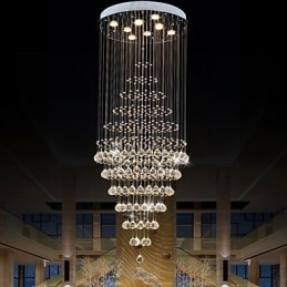 Lampadario moderno in cristallo, lampada a sospensione, lampada da soffitto con 8 lampadine H180CM
