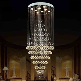 Lampadario moderno in cristallo, lampada a sospensione, lampada da soffitto con 8 lampadine H180CM