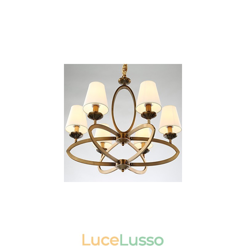 Lampadario in metallo elettroplaccato in stile rustico Lodge Vintage Mini