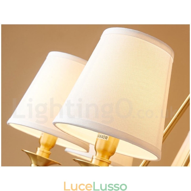 Lampadario rotondo in ottone puro, luce pendente tradizionale classica