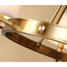 Lampadario rotondo in ottone puro, luce pendente tradizionale classica