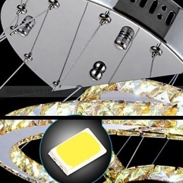 Lampade a sospensione Lampada da soffitto Lampadario Illuminazione Rotonda 4 Anelli Grande Anello Cristallo Ambra e Altro Cristallo Trasparente