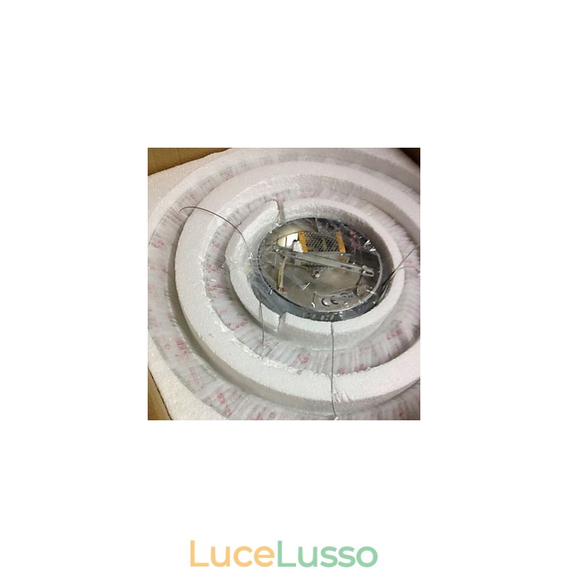 Lampade a sospensione Lampada da soffitto Lampadario Illuminazione Rotonda 4 Anelli Grande Anello Cristallo Ambra e Altro Cristallo Trasparente