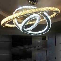 Lampadari a sospensione in cristallo, lampadari, apparecchi di illuminazione con bianco caldo e freddo D406080cm