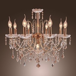 Elegante lampadario di cristallo con 9 luci