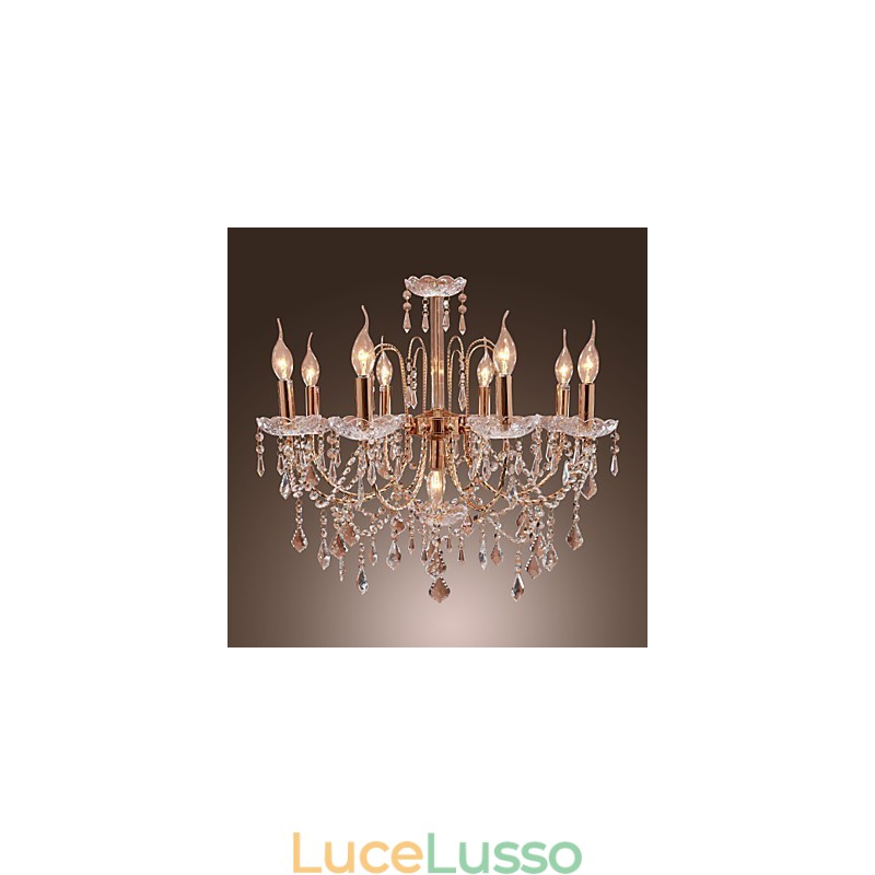 Elegante lampadario di cristallo con 9 luci