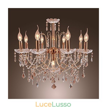 Elegante lampadario di cristallo con 9 luci Elegante lampadario di cristallo con 9 luci