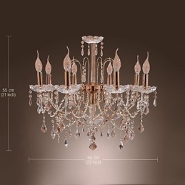 Elegante lampadario di cristallo con 9 luci
