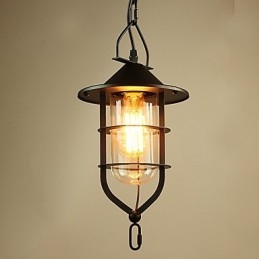 Lampada a sospensione in metallo con pittura country vintage per garage