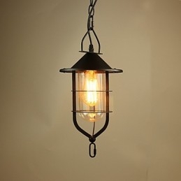 Lampada a sospensione in metallo con pittura country vintage per garage