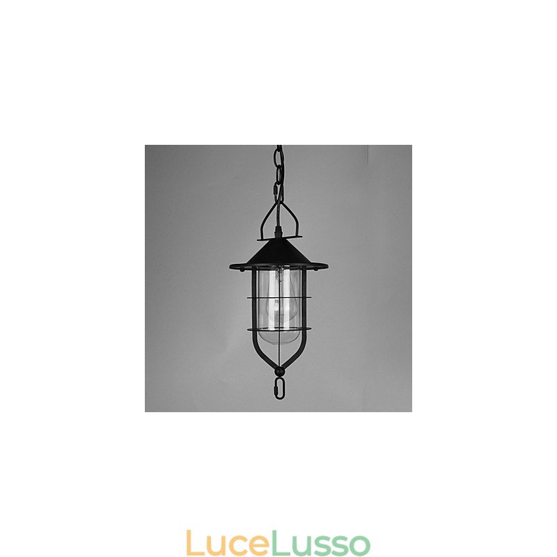 Lampada a sospensione in metallo con pittura country vintage per garage