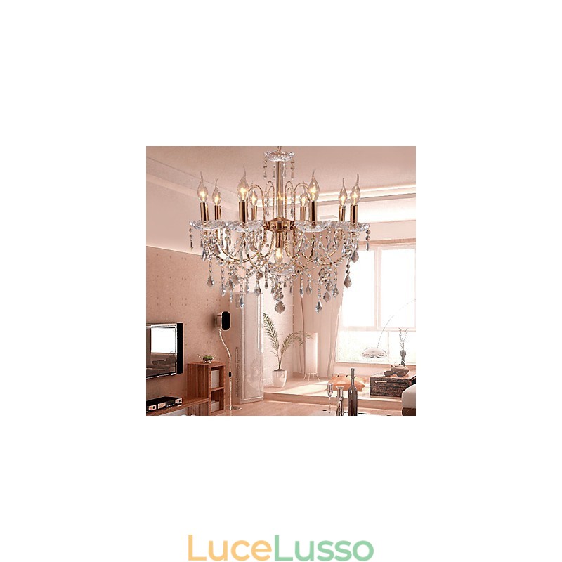 Elegante lampadario di cristallo con 9 luci