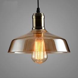 Lampada a sospensione in vetro con illuminazione retrò