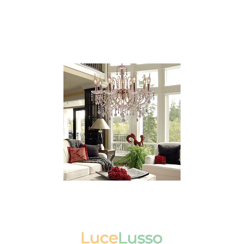 Elegante lampadario di cristallo con 9 luci