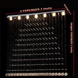 Lampada a sospensione in cristallo K9 Lampadario a sospensione con filo Illuminazione a soffitto Luce per interni Caffè