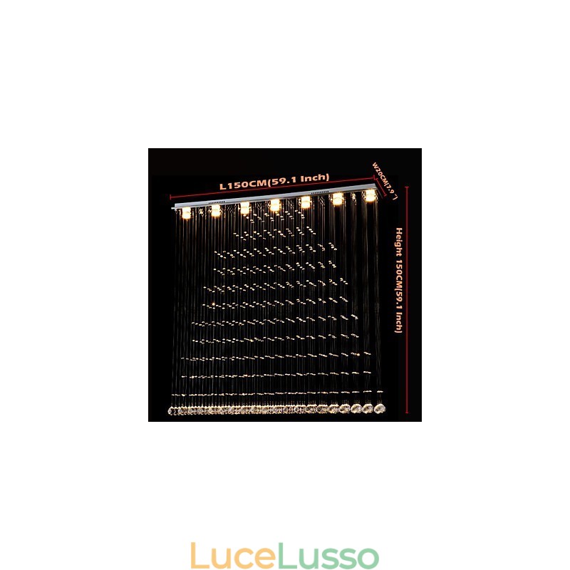 Lampada a sospensione in cristallo K9 Lampadario a sospensione con filo Illuminazione a soffitto Luce per interni Caffè