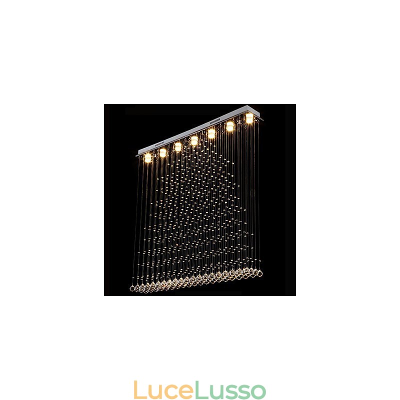 Lampada a sospensione in cristallo K9 Lampadario a sospensione con filo Illuminazione a soffitto Luce per interni Caffè