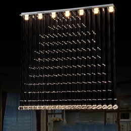 Lampada a sospensione in cristallo K9 Lampadario a sospensione con filo Illuminazione a soffitto Luce per interni Caffè