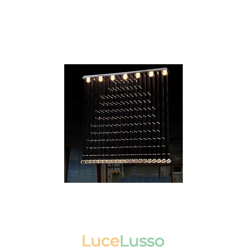 Lampada a sospensione in cristallo K9 Lampadario a sospensione con filo Illuminazione a soffitto Luce per interni Caffè