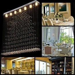 Lampada a sospensione in cristallo K9 Lampadario a sospensione con filo Illuminazione a soffitto Luce per interni Caffè