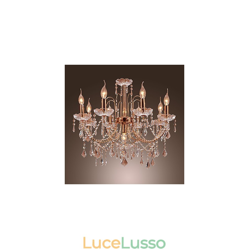 Elegante lampadario di cristallo con 9 luci