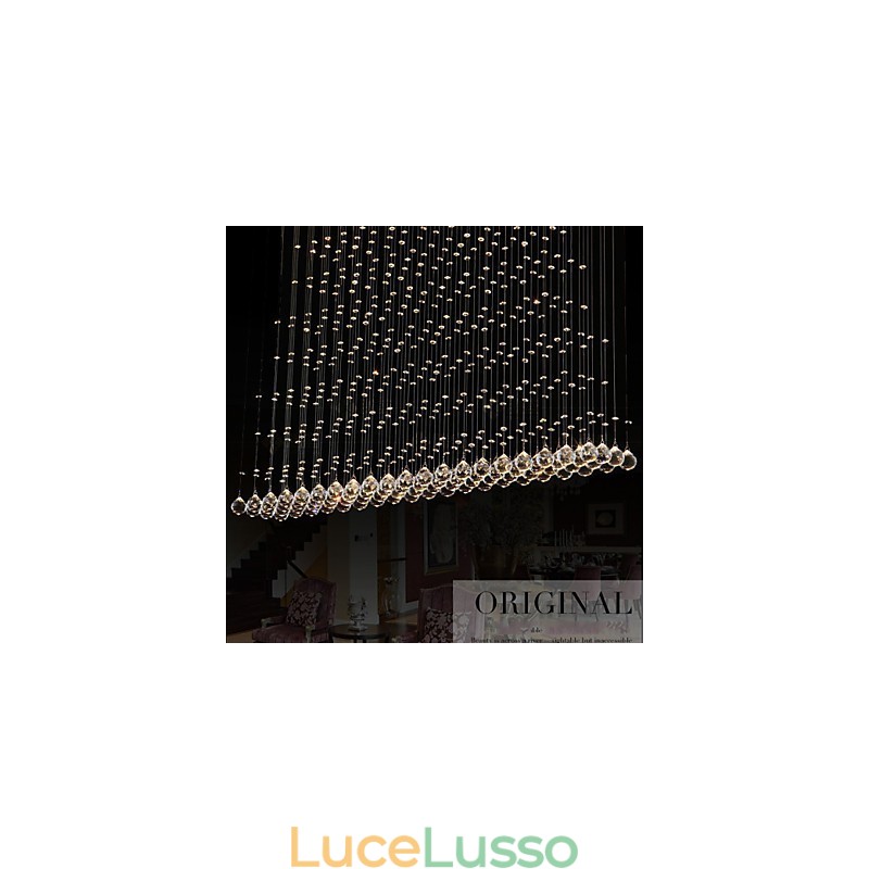 Lampada a sospensione in cristallo K9 Lampadario a sospensione con filo Illuminazione a soffitto Luce per interni Caffè