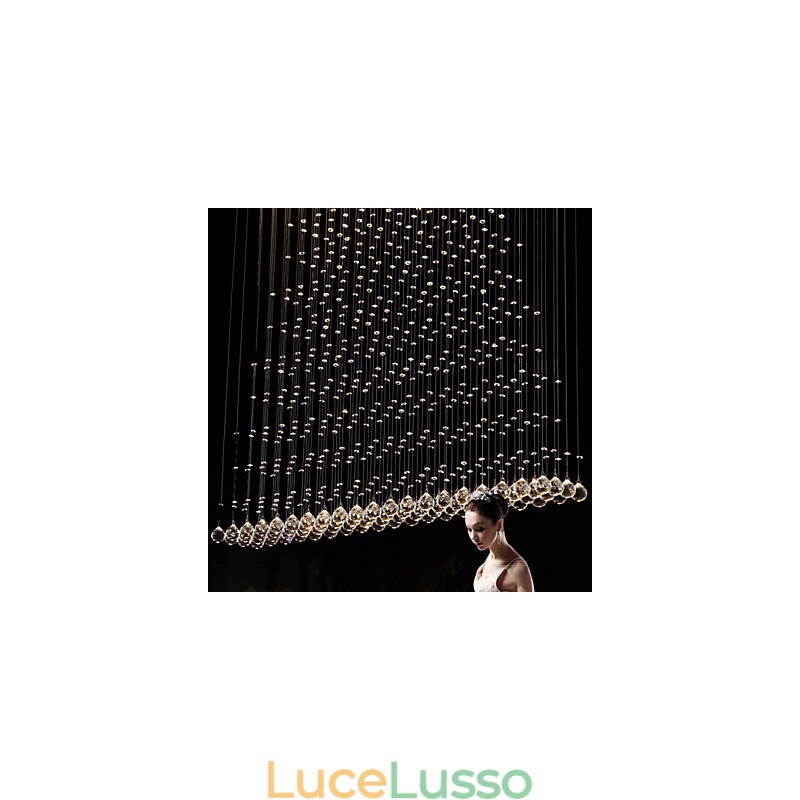 Lampada a sospensione in cristallo K9 Lampadario a sospensione con filo Illuminazione a soffitto Luce per interni Caffè