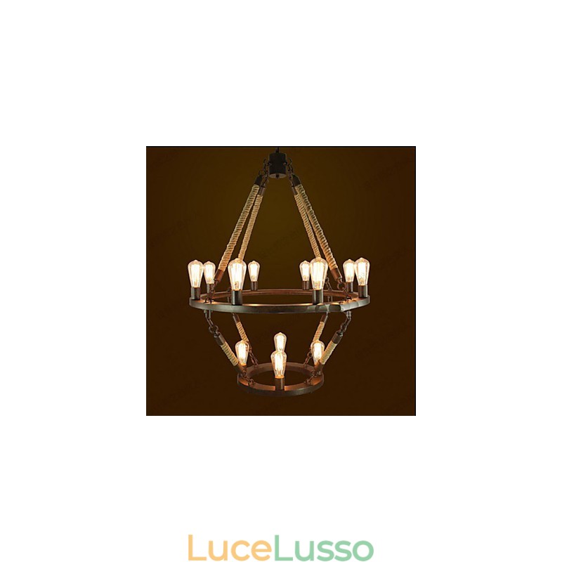 Lampada retrò europea American Industrial Windge Hemp 12