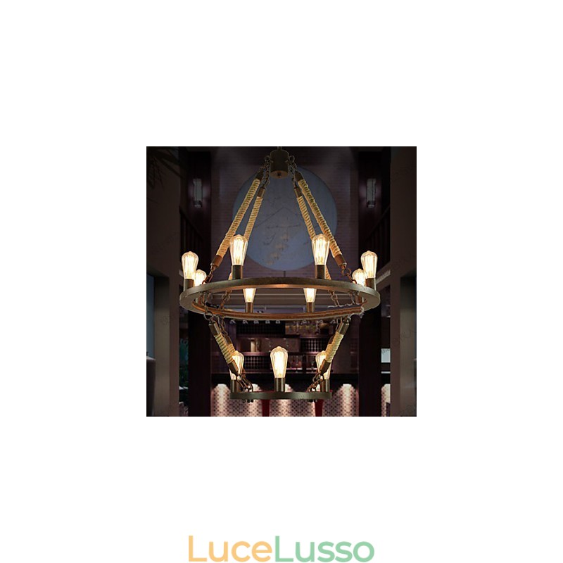 Lampada retrò europea American Industrial Windge Hemp 12