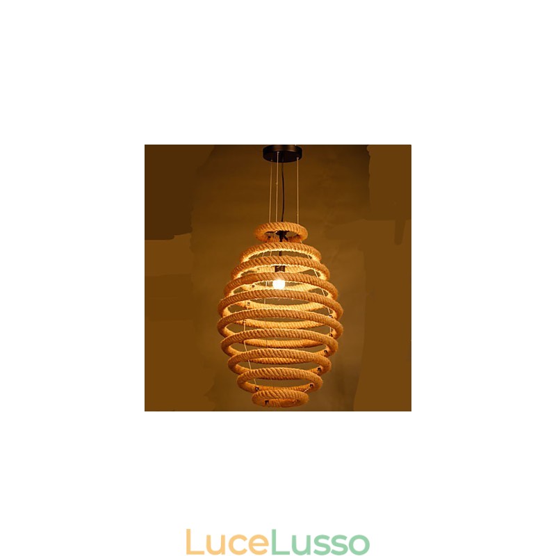 Lampadario a nido d'ape in canapa americana