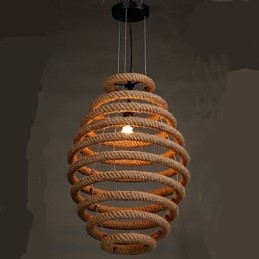 Lampadario a nido d'ape in canapa americana