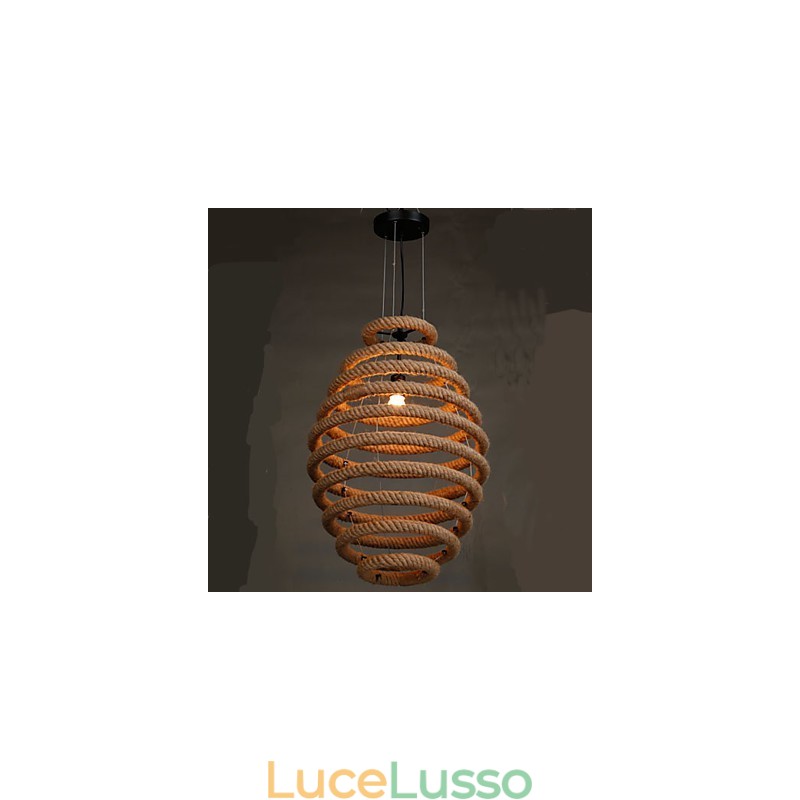 Lampadario a nido d'ape in canapa americana