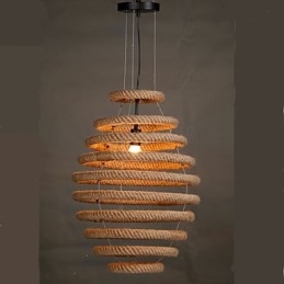 Lampadario a nido d'ape in canapa americana