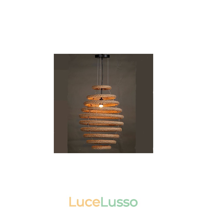 Lampadario a nido d'ape in canapa americana