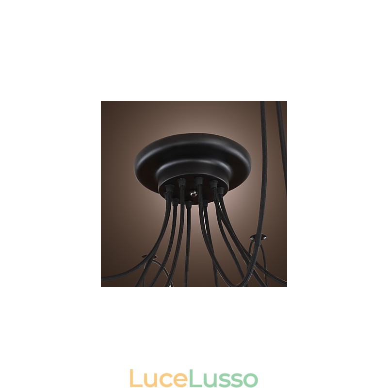 Lampadario Vintage Design Lampadine Incluse Living 10 Luci Lampada a Sospensione