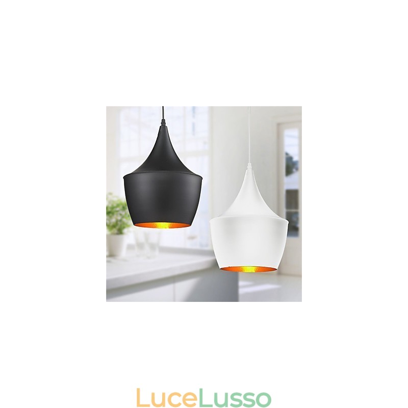 Lampada a sospensione Retro Vintage Tom Dixon Design Nero Bianco Tipo Lampade a sospensione da caffè