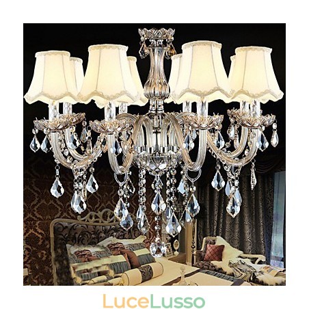 Lampadario di cristallo di Natale trasparente K9 con 8 luci Lampadario di cristallo di Natale trasparente K9 con 8 luci