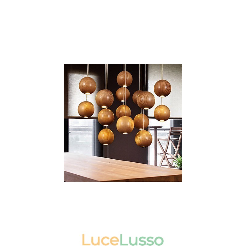 Lampade a sospensione Mini stile Lanterna Legno Bambù