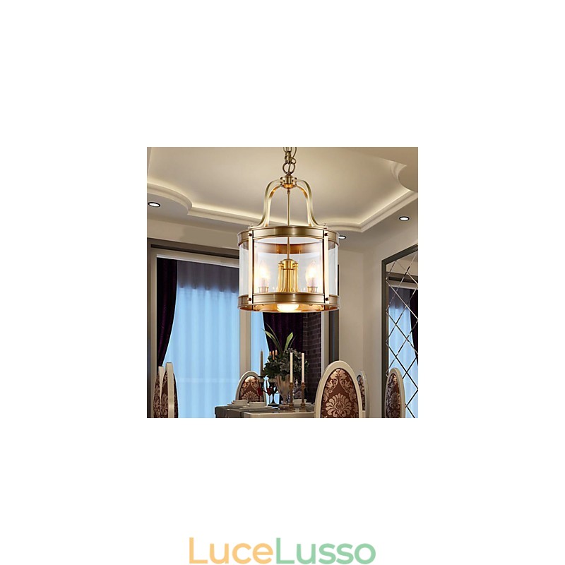 Lampade a sospensione in cristallo Mini stile tradizionale classico metallo