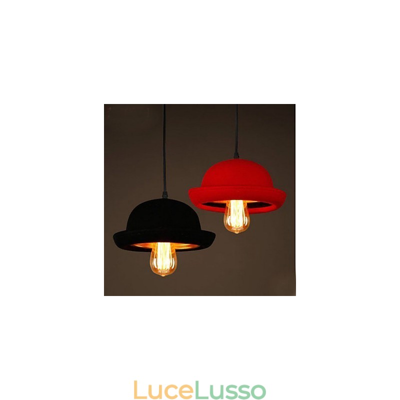 Lampadario a sospensione Hat Cafe Design nero